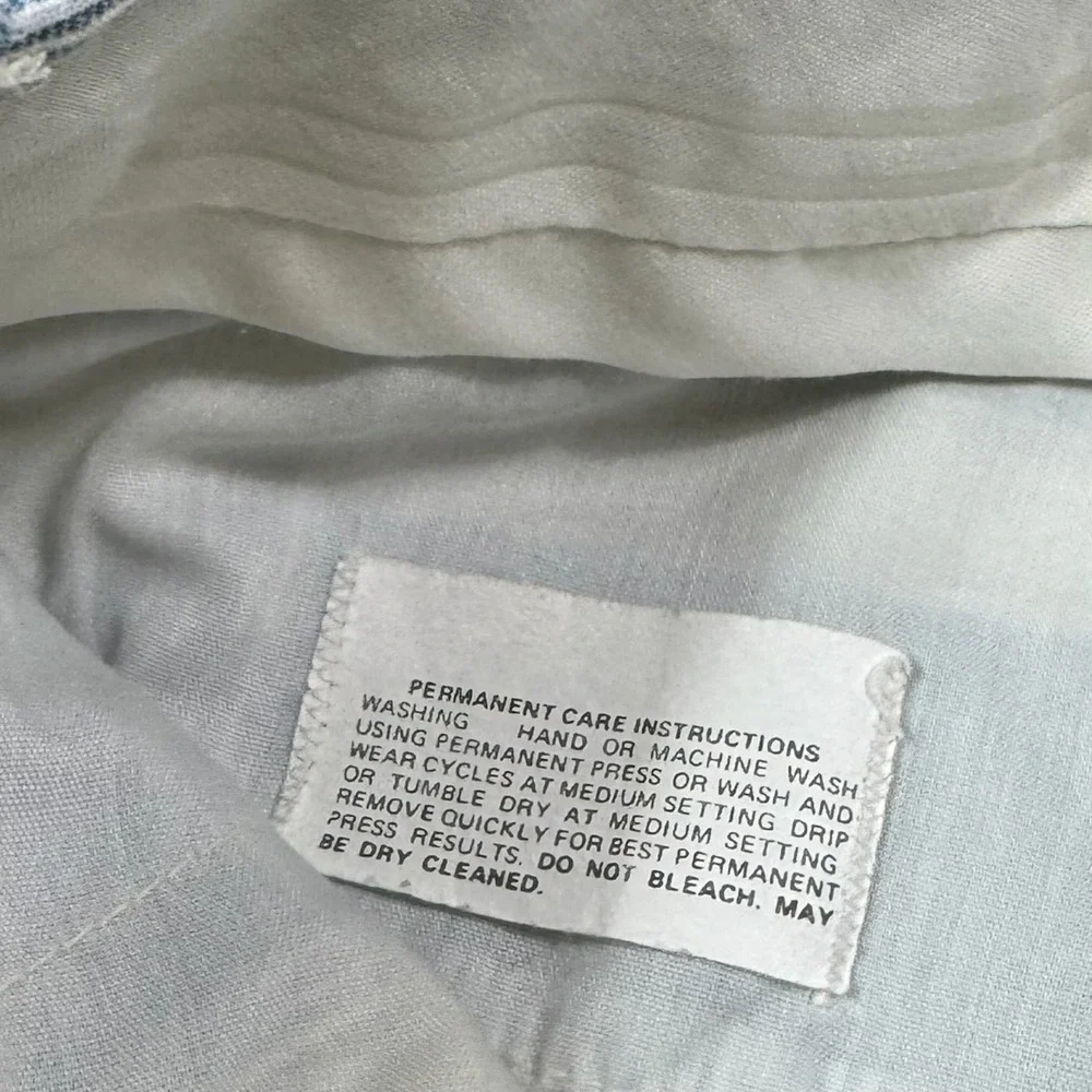 Vintage‎ 60s 70s Talon Zipper Blue/White Seersucker Pants Men's 33x27.75 FLAWS